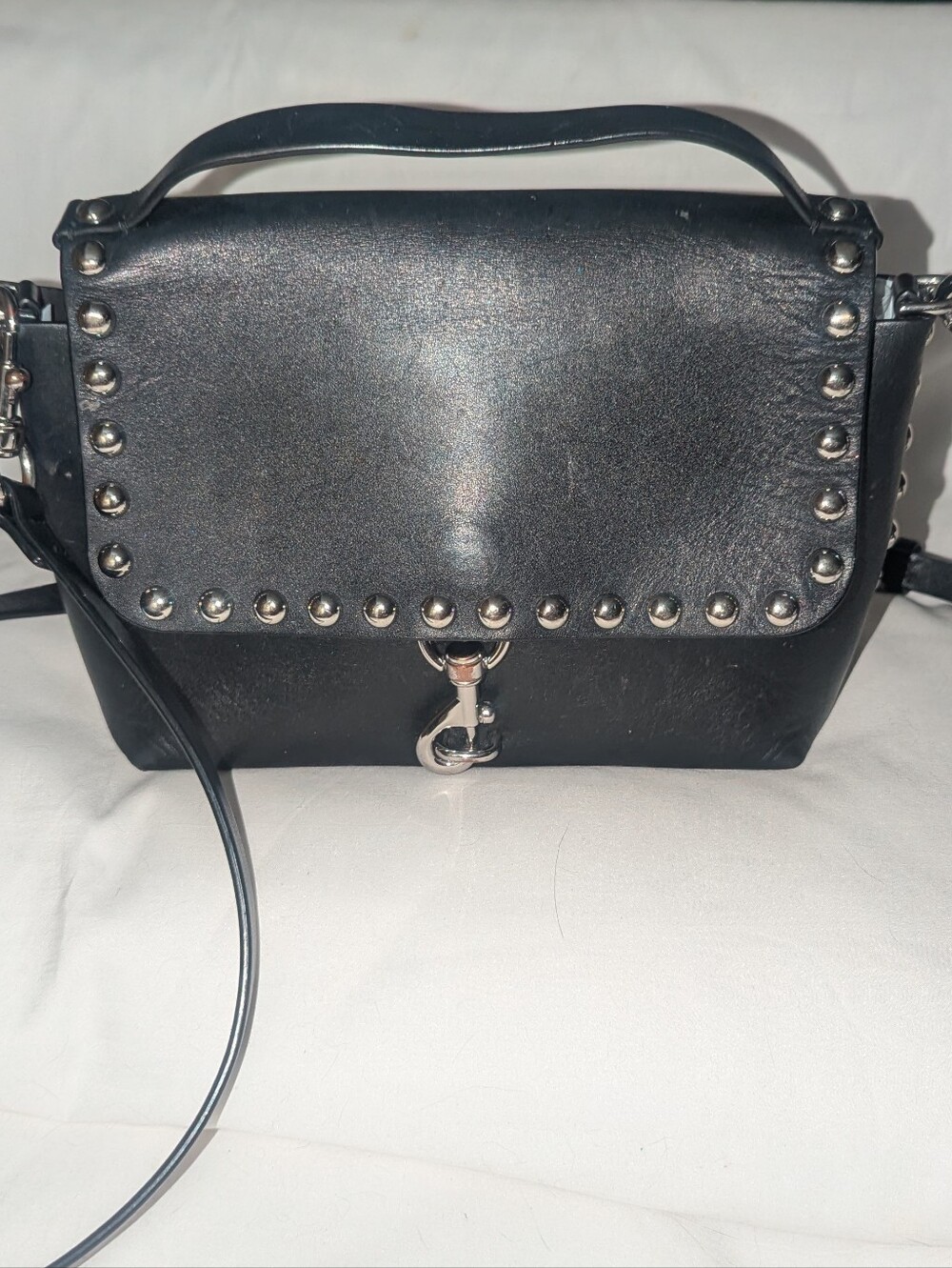 Rebecca Minkoff Blythe Black Leather Studded Crossbody